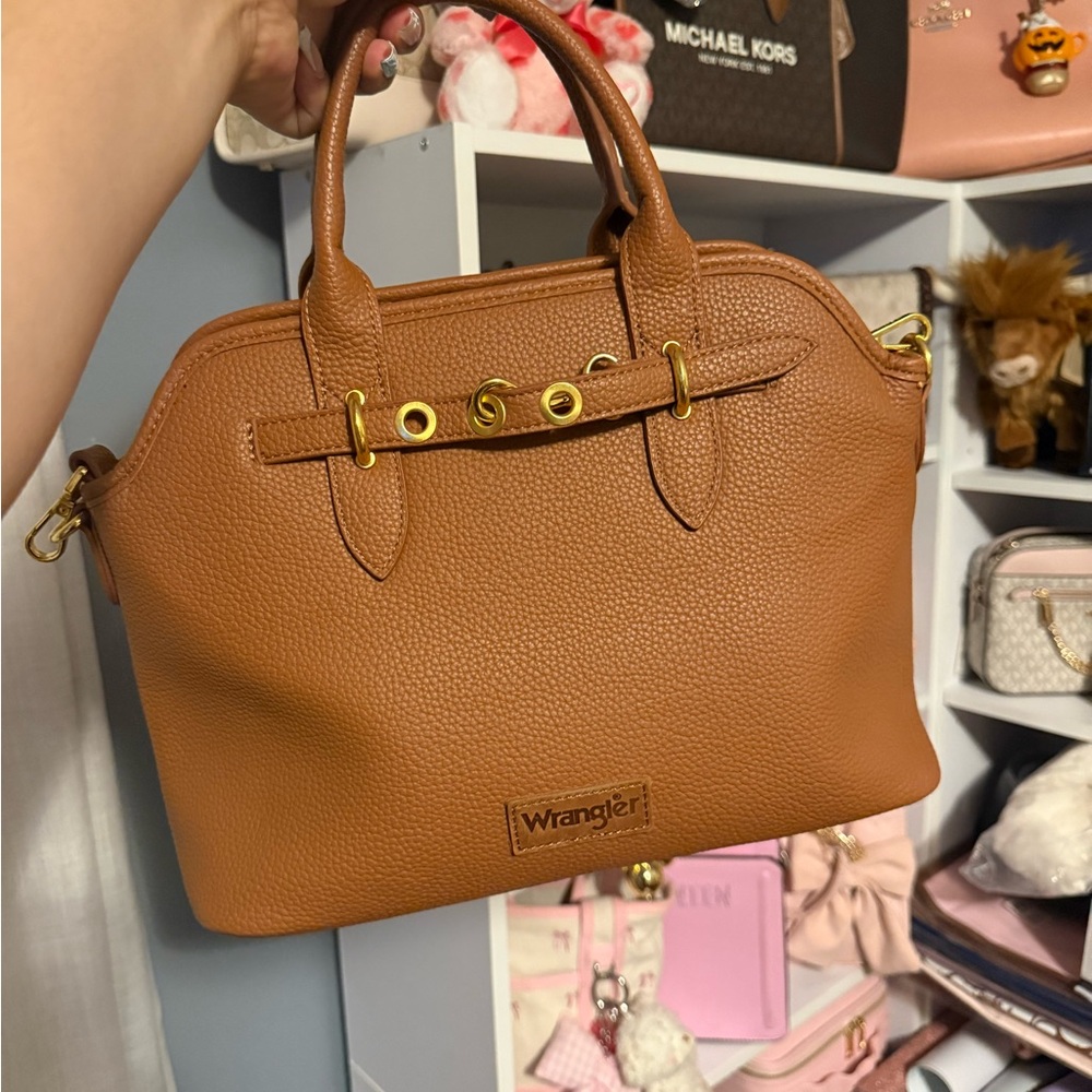 Wrangler Tan Leather Satchel